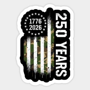250 Years 1776 2026 Military Patriotic USA Independence Sticker